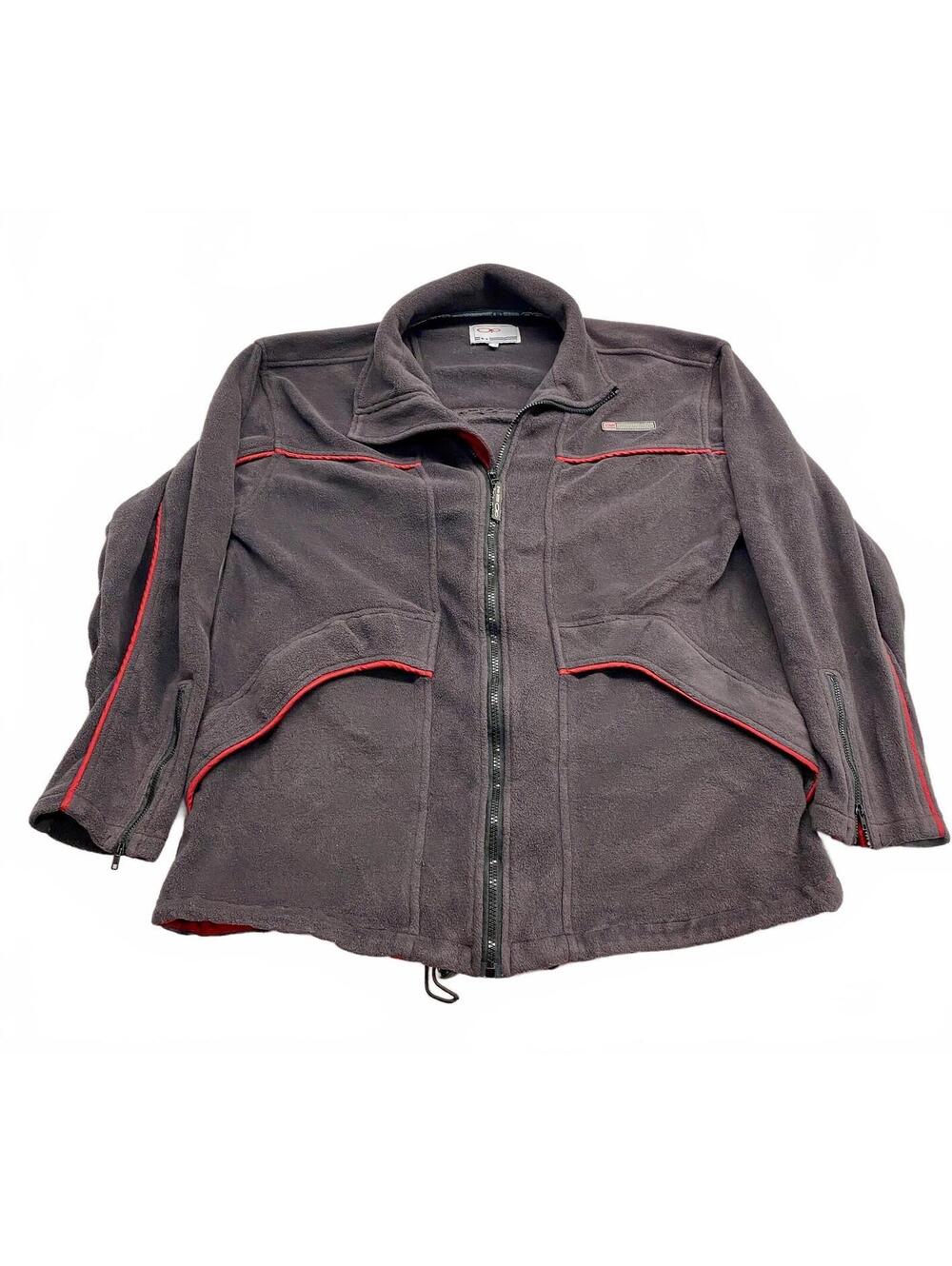 Ocean Pacific Men's Full-Zip Fleece Jacket with Red Accents Size Large